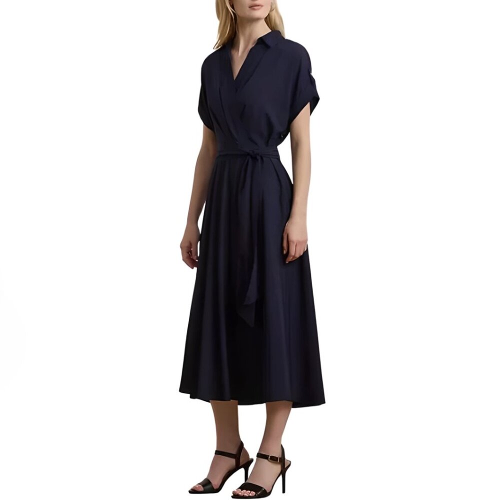 Lauren Belted Crepe Dress (2)